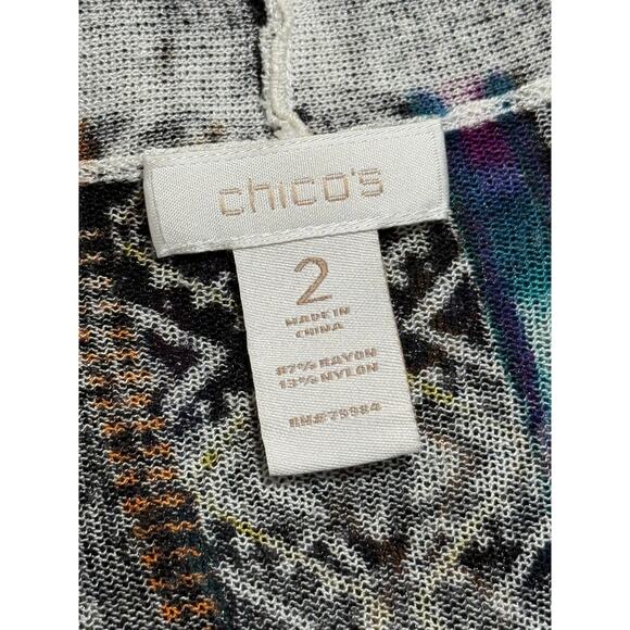 Chico's Boho Print Cardigan, Size 2 - Picture 4 of 4